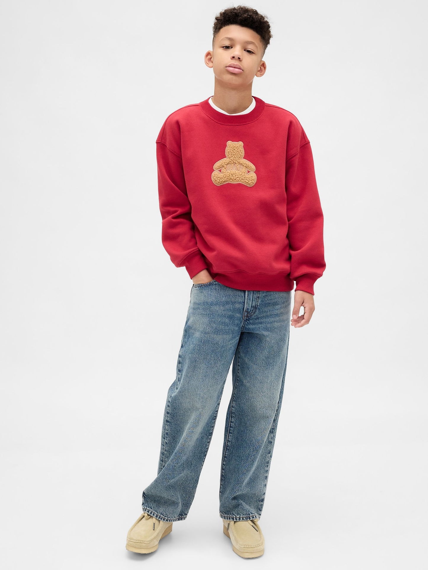 Kırmızı Brannan Bear Logo Sweatshirt