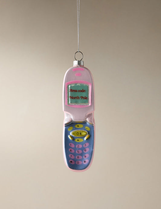 Cam Asmalı Cep Telefonu Yılbaşı Ağaç Süsü