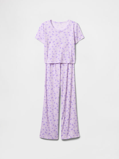 Lila Kids Geri Dönüştürülmüş Pointelle Pijama Takımı