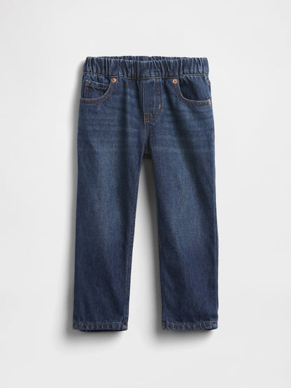 Koyu Mavi Pull-on Baggy Jean Pantolon