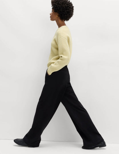Denim Elastik Belli Wide Leg Pantolon