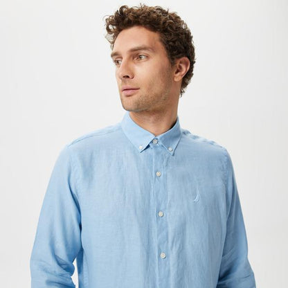Nautica Erkek Mavi Classic Fit Uzun Kollu Gömlek