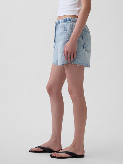 Açık Mavi Ultrasoft Low Slung Easy Denim Şort