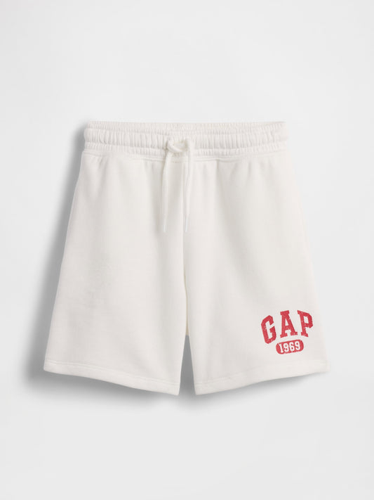 Beyaz Fransız Havlu Kumaş Gap Logo Şort