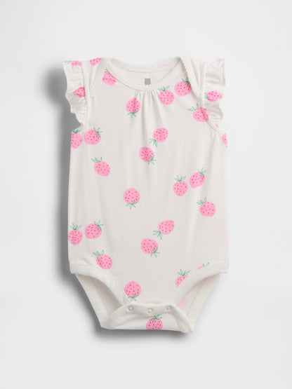 Kırık Beyaz First Favorites Flutter-sleeve Bodysuit