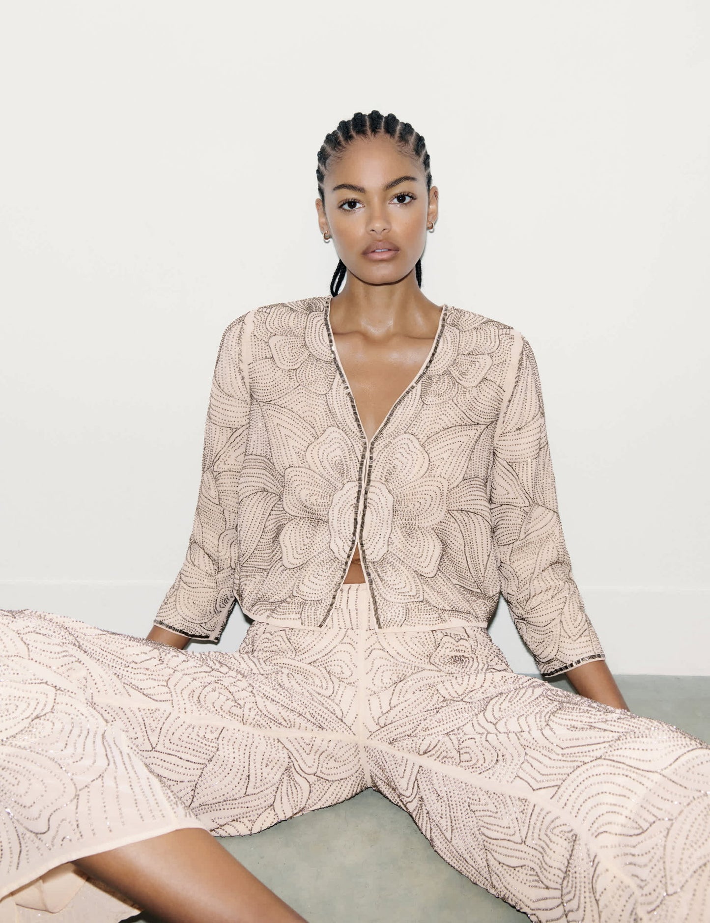 Relaxed Fit Işlemeli Ceket