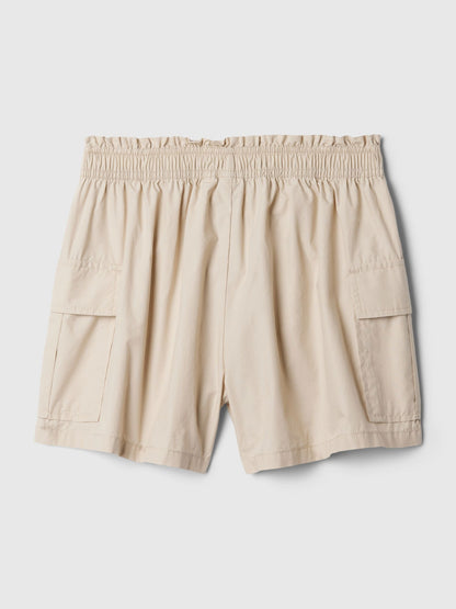 Bej Mid Rise Utility Kargo Şort