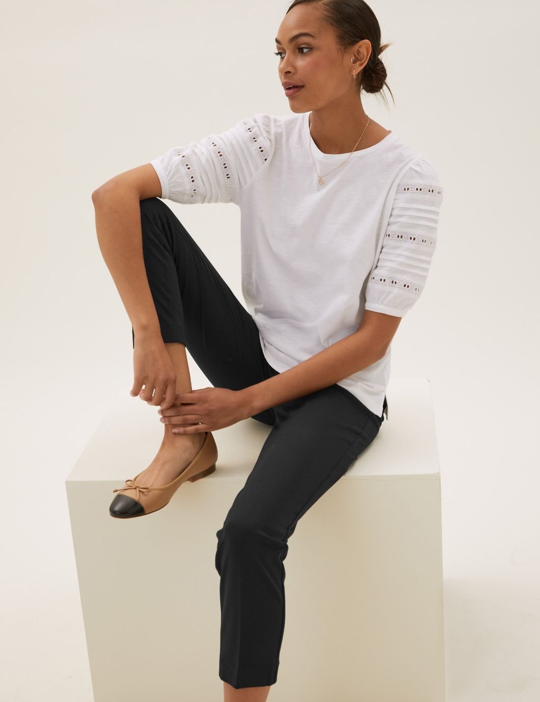 Slim Fit Ankle Grazer Pantolon