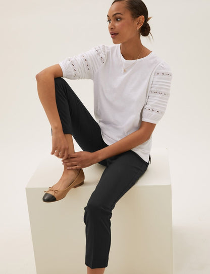 Slim Fit Ankle Grazer Pantolon
