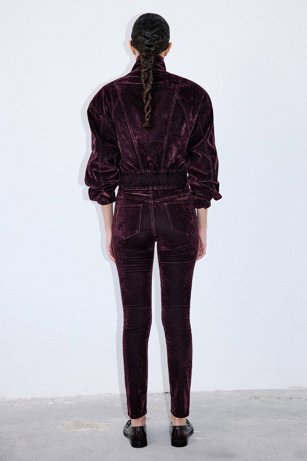 Normal Bel Dokulu Skinny Bordo Pantolon