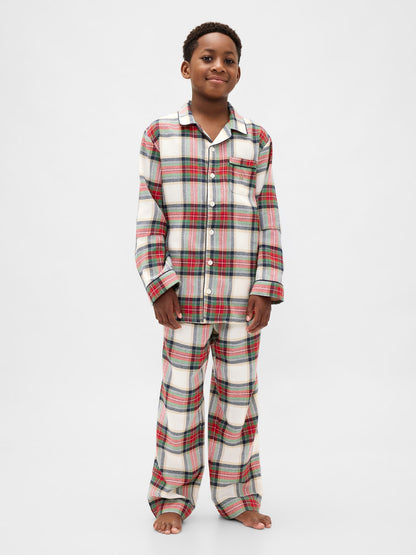 Yeşil Kids Geri Dönüştürülmüş Flannel Pijama Takımı