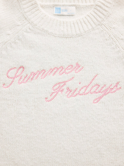 Kırık Beyaz Gap × Summer Fridays Oversized Logo Kazak