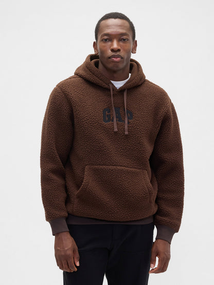 Kahverengi Relaxed Gap Logo Sherpa Knit Sweatshirt