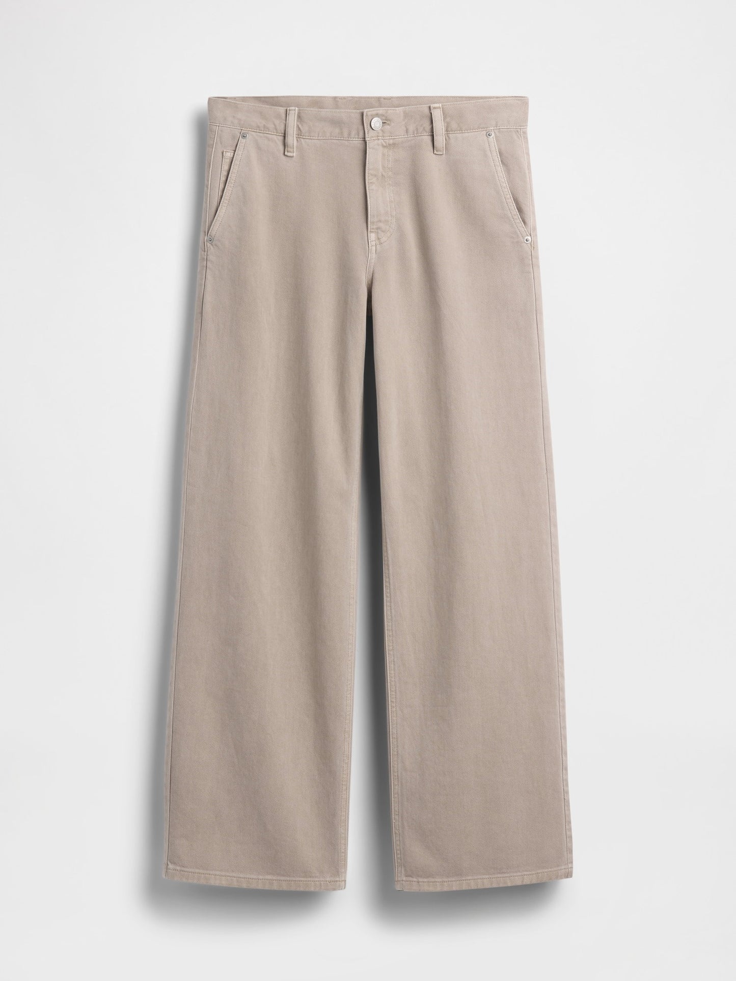 Bej Low Rise '90s Loose Khaki Pantolon