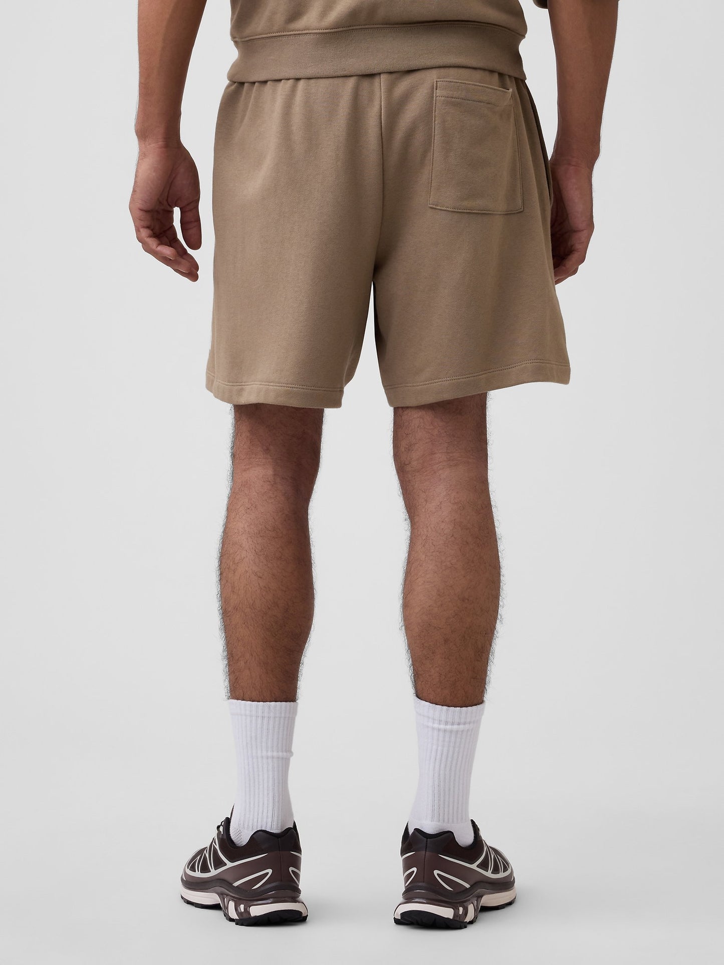 Kahverengi Relaxed Gap Logo Fransız Havlu Kumaş Şort