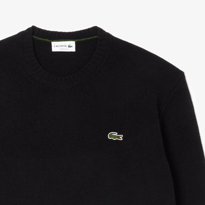 Lacoste Erkek Classic Fit Bisiklet Yaka Siyah Kazak