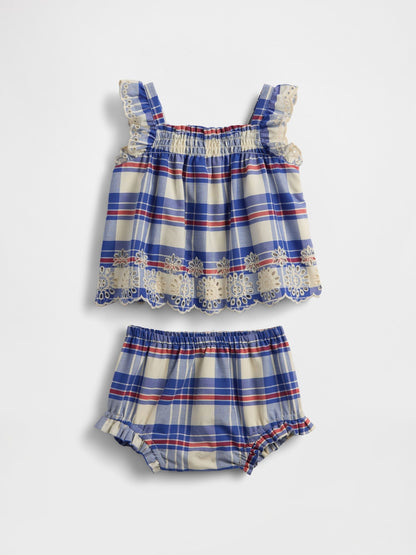 Çok Renkli Baby Poplin Gözleme Kenar Outfit Set