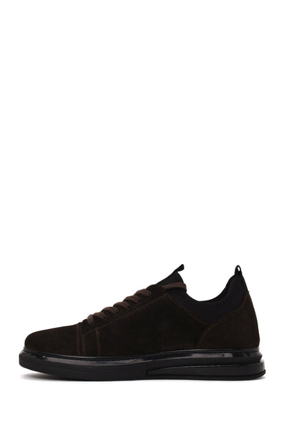 Erkek Kahverengi Bağcıklı Süet Deri Sneaker