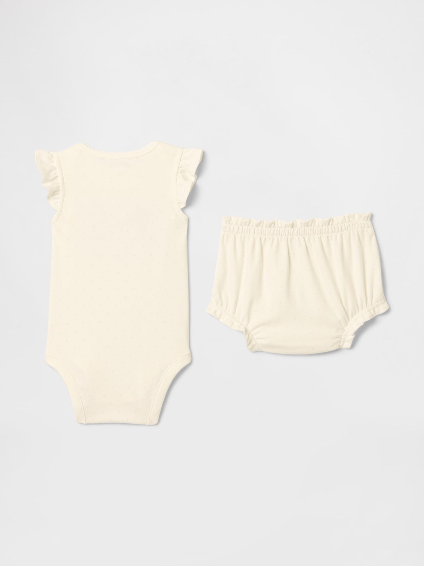 Kırık Beyaz Supima® Ayı Desenli Body Outfit Set