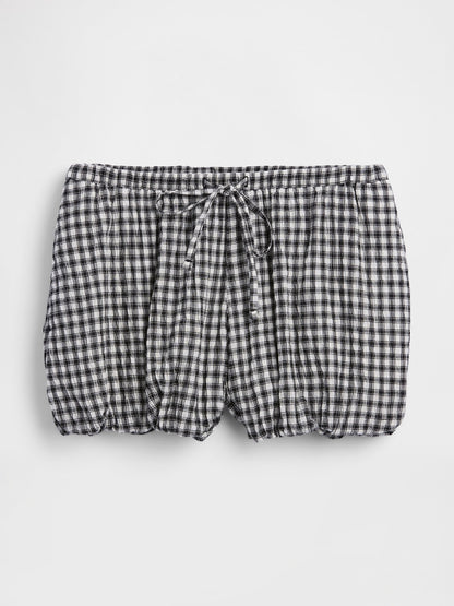 Siyah Gingham Easy Bubble Şort