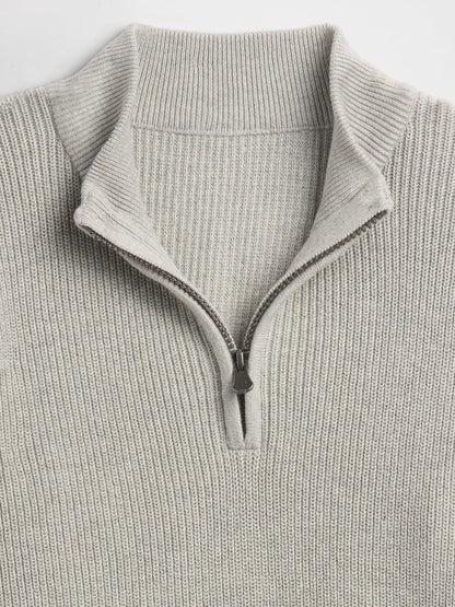 Gri Half-zip Mockneck Kazak