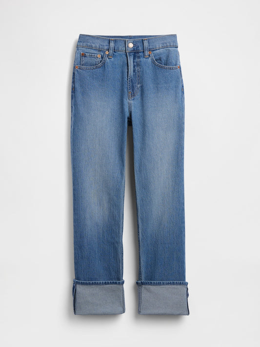 Mavi High Rise Cuffed '90s Slim Straight Jean Pantolon