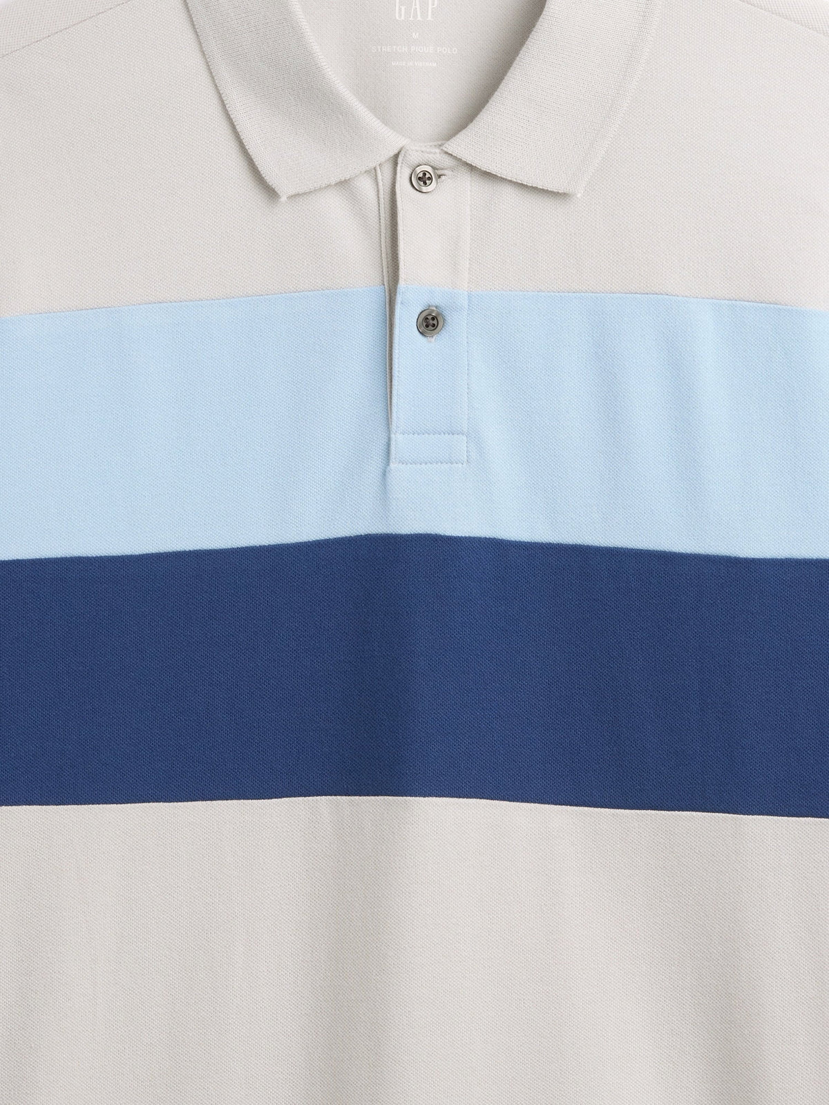 Krem Colorblock Stretch Pique Polo T-shirt