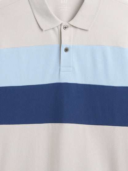 Krem Colorblock Stretch Pique Polo T-shirt
