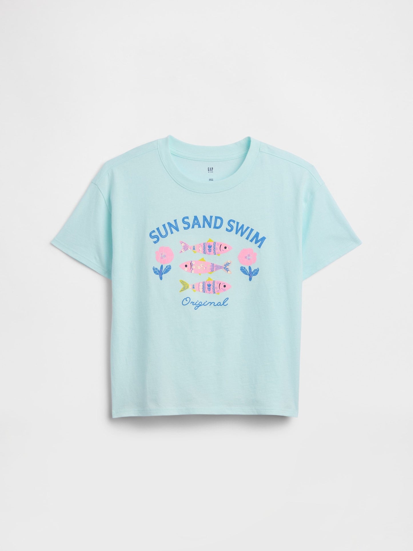 Açık Mavi Relaxed Grafik Baskılı T-shirt