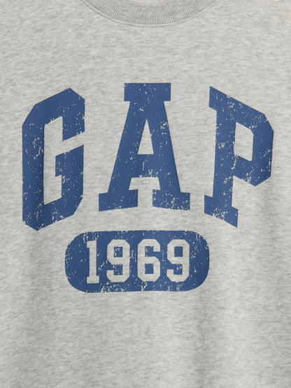 Gri Fransız Havlu Kumaş Relaxed Gap Logo T-shirt