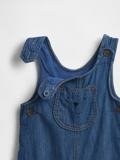 Mavi Cozy-lined Denim Ayı Cepli Tulum