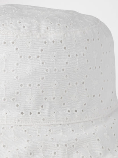 Kırık Beyaz Eyelet Bucket Şapka