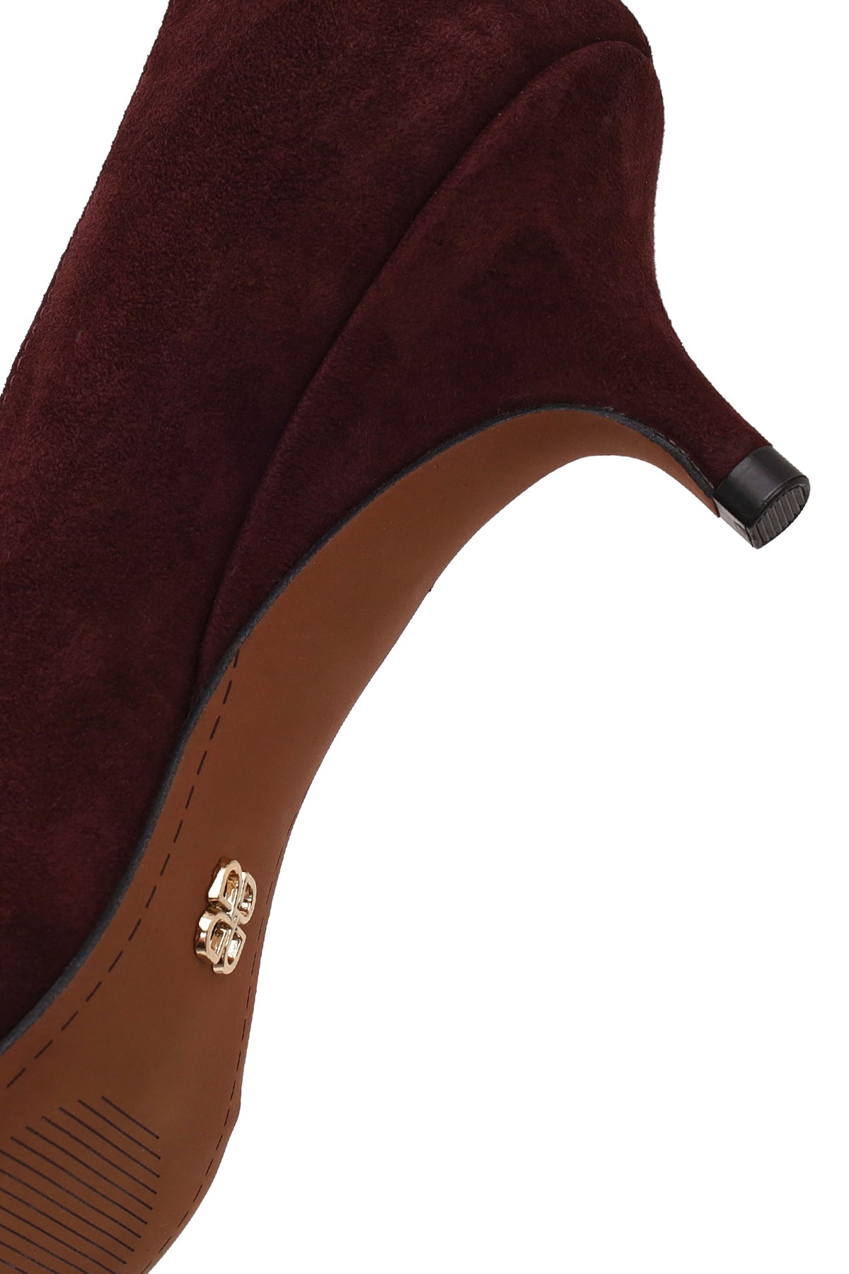 Kadın Bordo Kısa Ince Topuklu Süet Deri Stiletto