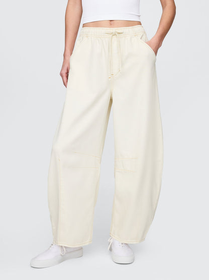 Bej Mid Rise Ultrasoft Kolay Horseshoe Jean Pantolon
