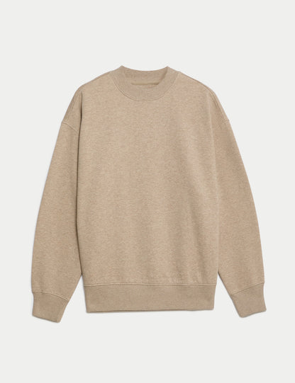 Saf Pamuklu Relaxed Fit Sweatshirt