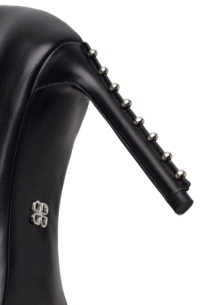 Kadın Siyah Taşlı Yüksek Ince Topuklu Deri Stiletto