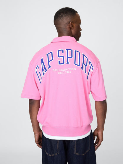 Pembe Vintagesoft Spor Çeyrek Fermuarlı Pullover Sweatshirt