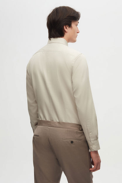 Damat Slim Fit Taş Düz Nano Care Gömlek