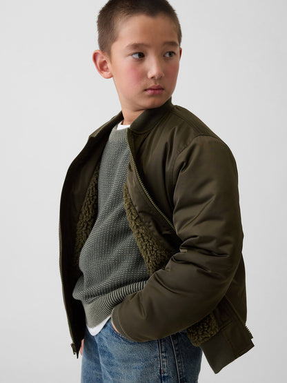 Haki Saten Bomber Ceket