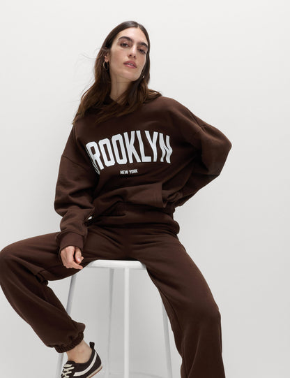 Pamuk Karışımlı Kapüşonlu Sweatshirt