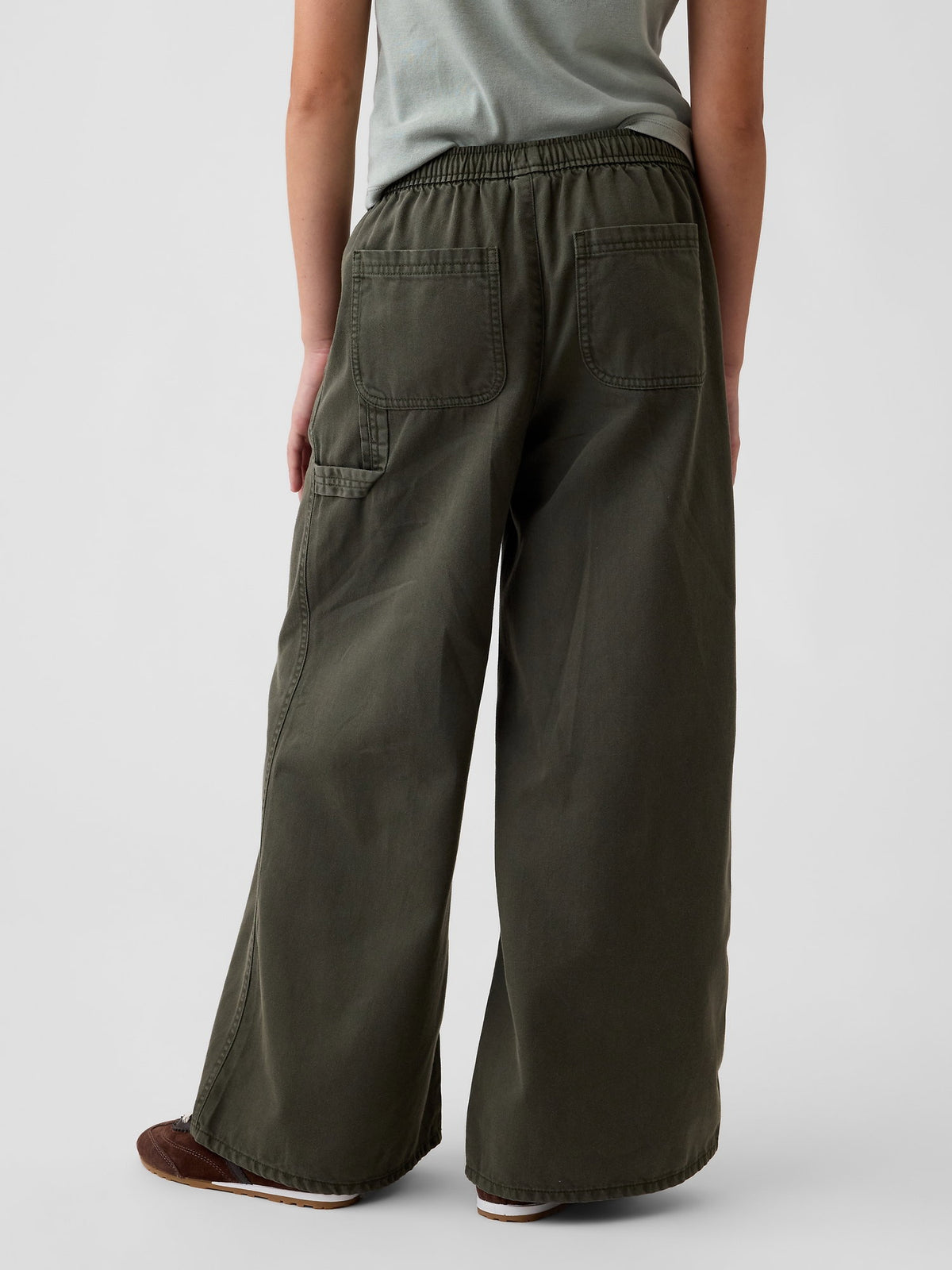 Haki Easy Wide-leg Utility Pantolon