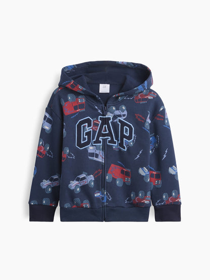 Lacivert Relaxed Logo Fermuarlı Sweatshirt