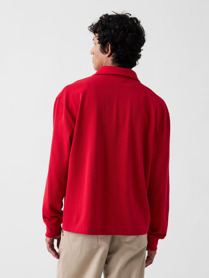 Kırmızı Gap × Malbon Pique Polo Over Gömlek