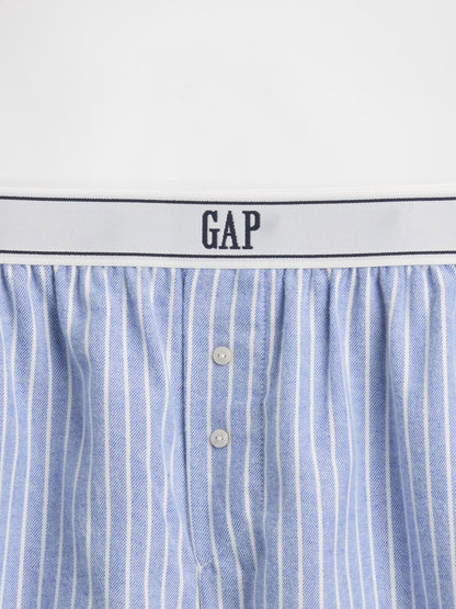 Açık Mavi Logo Flannel Boxer Şort