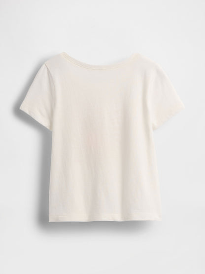 Kırık Beyaz Gap Logo Grafikli T-shirt