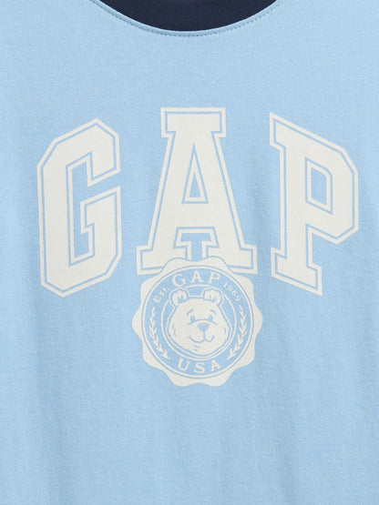 Açık Mavi Logo Ringer T-shirt