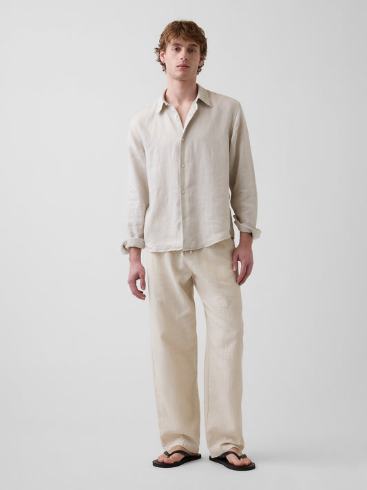 Bej Easy Baggy Gauze Pantolon
