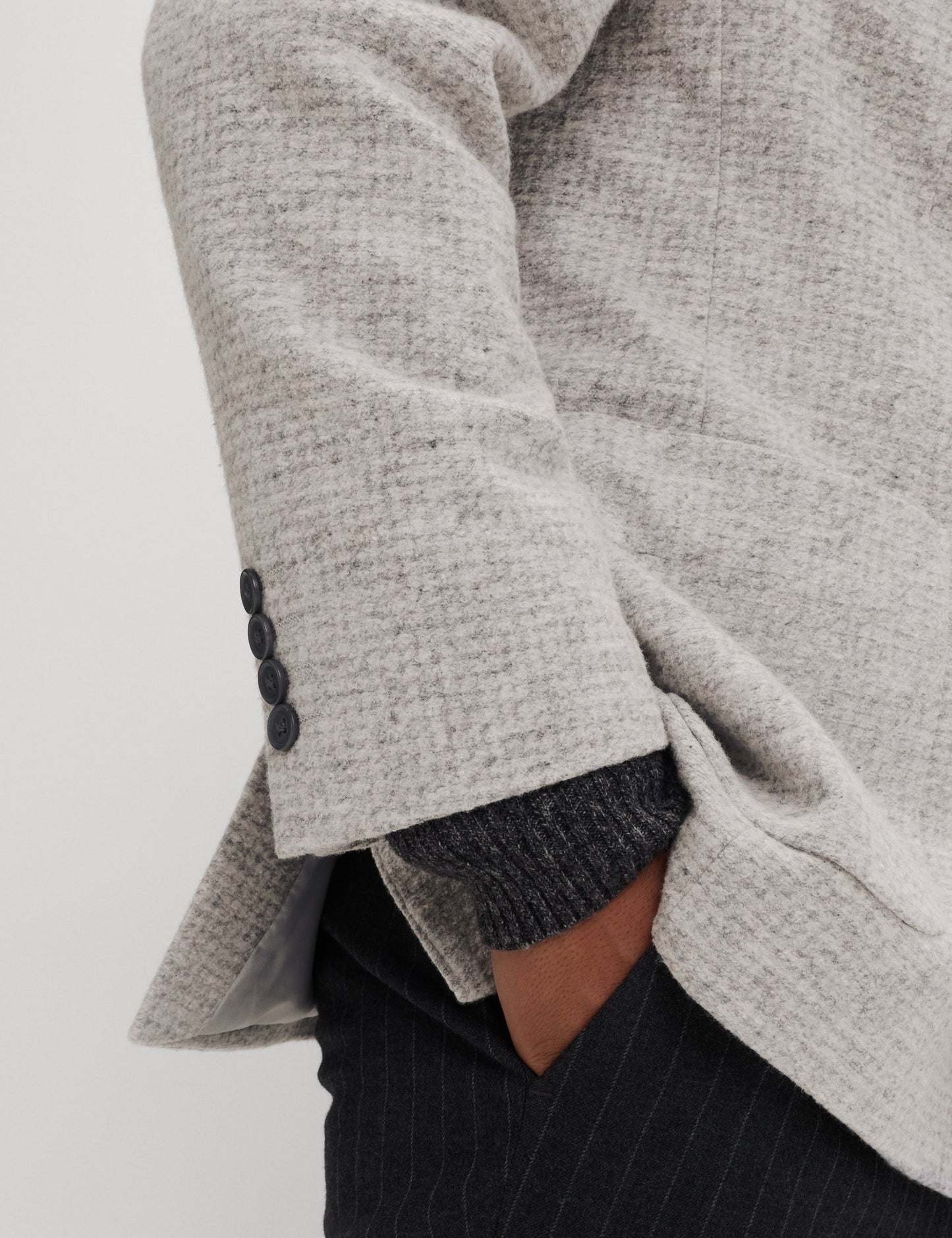 Yün-pamuk Karışımlı Ekose Detaylı Blazer