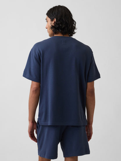 Haki Relaxed Fransız Havlu Kumaş Grafik Baskılı T-shirt
