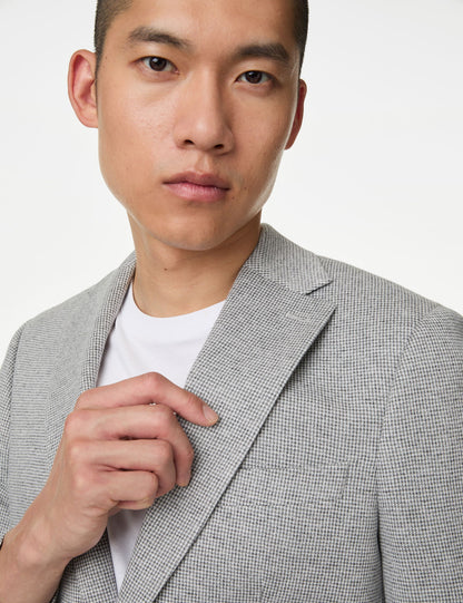 Tailored Fit Pamuklu Puppytooth Blazer Ceket